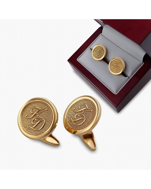Luxury cufflinks with initials | Sterling silver gold plated | ZD601G
