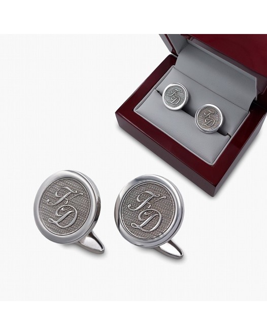 Luxury cufflinks with initials | Sterling silver rhodium plated | ZD601