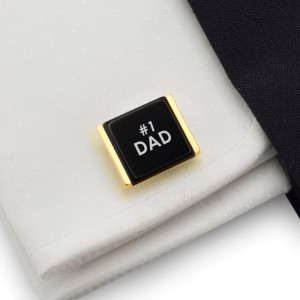 Custom Gold Cufflinks | Gift Ideas for Dad | Sterling silver | Onyx stone | ZD.81Gold