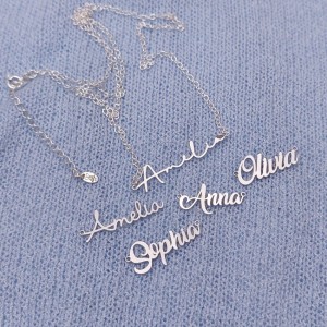 Sterling silver Name necklace up to 10 characters | Sterling silver | Available in 5 fonts