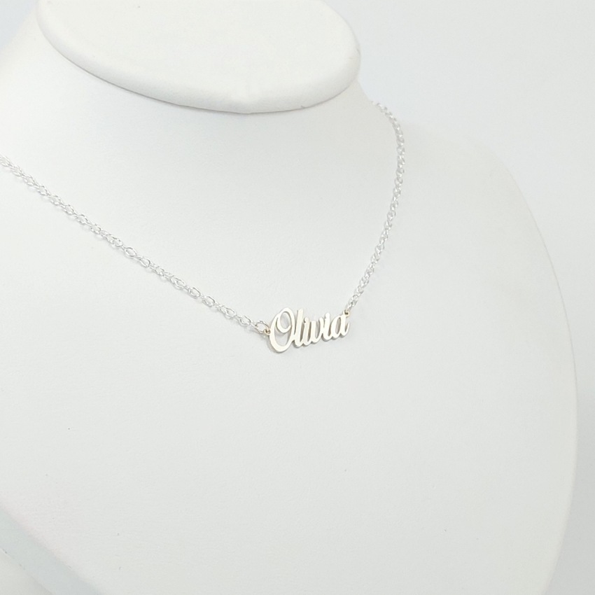 Sterling silver Name necklace up to 10 characters | Sterling silver | Available in 5 fonts