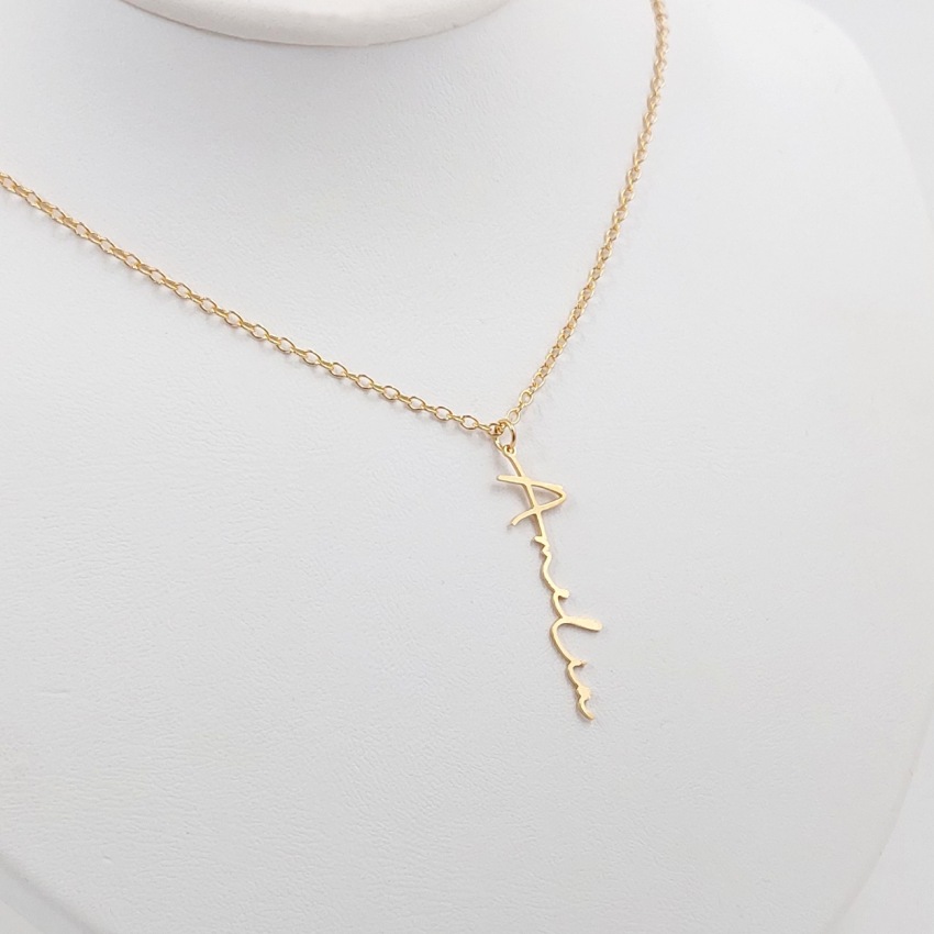 Gold Name necklace up to 10 characters | 925 silver 18K gold plated | Available in 5 fonts
